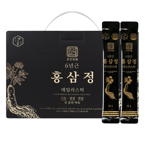JOSEON BOGAM 6-Year-Old Korean Red Ginseng Daily Stick | 10g × 100 Sticks (1kg) | Made in Korea