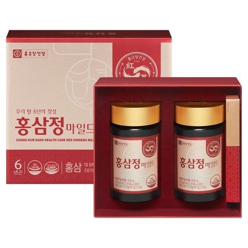 CHONG KUN DANG HEALTH 6-Year-Old Korean Red Ginseng Extract Mild | 240g × 2 Jars (480g) | Ginsenosides 7mg per Day | 60-Day Supply