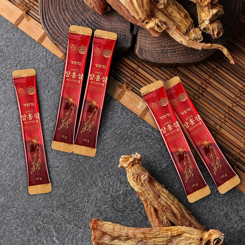 JUNGWONJANG 6-Year-Old Korean Red Ginseng Everyday Stick | 10g × 100 Sticks (1kg) | 100% Korean-Grown Red Ginseng with 10 Botanicals