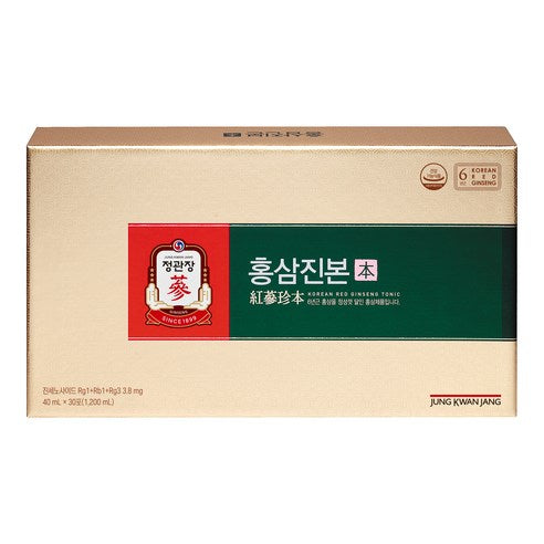 JUNG KWAN JANG Korean Red Ginseng Tonic Jinbon | 40ml × 30 Pouches (1.2L) | 6-Year-Old Red Ginseng with Reishi & Korean Botanicals | Korean Health Functional Food