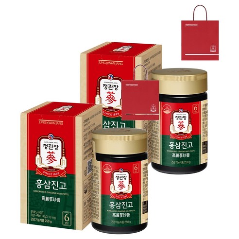 UNG KWAN JANG Korean Red Ginseng Honey Paste (Hongsam Jingo) 250g × 2 Jars | 6-Year-Old Korean Red Ginseng | Ginsenosides 10mg per Day | Korean Health Functional Food