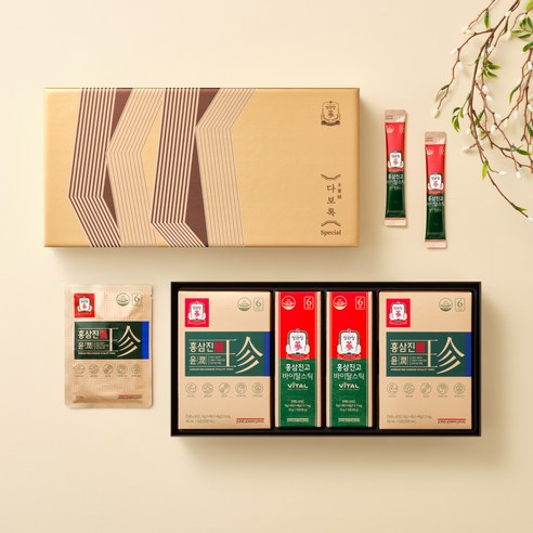 JUNG KWAN JANG Dabolok Special Best Gift Set | Red Ginseng Jinyun 40ml × 10 Pouches + Hongsam Jingo Vital Stick 10g × 20 Sticks