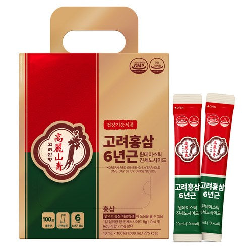 KOREA SANCHEONG 6-Year-Old Korean Red Ginseng One-Day Stick | 10g × 100 Sticks (1kg)
