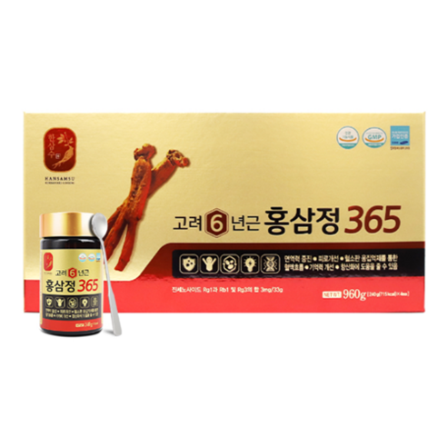 HANSAMSU Korean 6-Year-Old Red Ginseng Extract 365 | 240g × 4 Jars | Registered Health Functional Food | Made in Korea