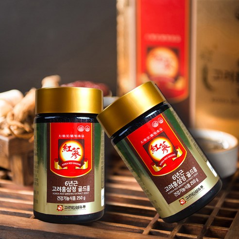 KOREA GINSENG DISTRIBUTION 6-Year-Old Korean Red Ginseng Extract Gold | 250g × 2 Jars (500g) | Made in Korea