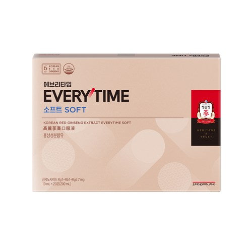 JUNG KWAN JANG Korean Red Ginseng Extract Everytime Soft | 10ml × 20 Sticks | Ginsenosides 7mg per Stick | Korean Health Functional Food