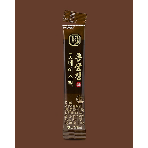 HANSAMIN by NH Hongsam Hongsamjin Good Day Stick | Korean Red Ginseng | 10ml × 60 Sticks (600ml)