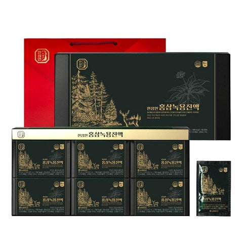 HANSAMIN by NH Hongsam Korean Red Ginseng & Deer Antler Liquid | 60ml × 30 Pouches (1.8L) | Made in Korea