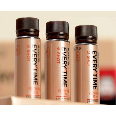 JUNG KWAN JANG Everytime Shot | Korean Red Ginseng Drink | 20ml × 20 Vials | 20-Day Supply