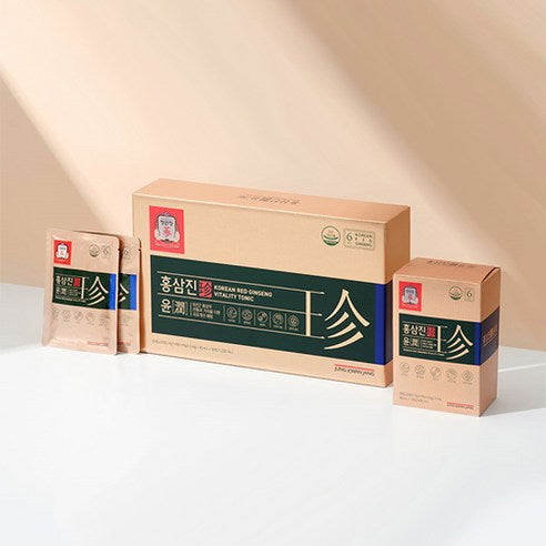 JUNG KWAN JANG Hongsam Jinyun Korean Red Ginseng Tonic | 30 Pouches × 40ml | One-Month Supply | Korean Health Functional Food