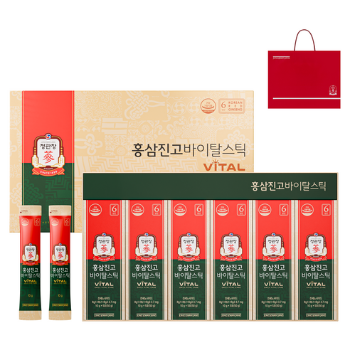 JUNG KWAN JANG Korean Red Ginseng Vital Stick (Hongsam Jingo) | 10g × 30 Sticks | 15-Day Supply | Korean Health Functional Food