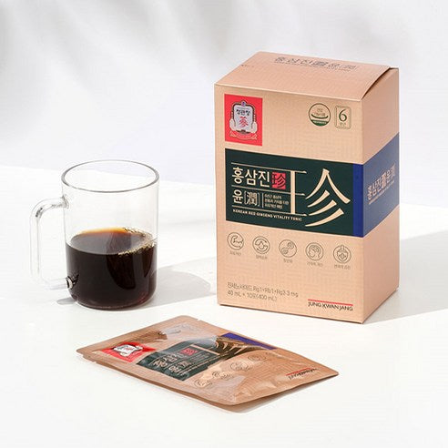 JUNG KWAN JANG Hongsam Jinyun Korean Red Ginseng Tonic | 30 Pouches × 40ml | One-Month Supply | Korean Health Functional Food