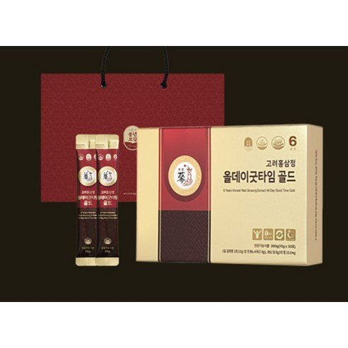 PUNGNYEON BOGAM 6-Year-Old Korean Red Ginseng Extract All Day Good Time Gold Stick Set | 10g × 30 Sticks (300g) | Made in Korea