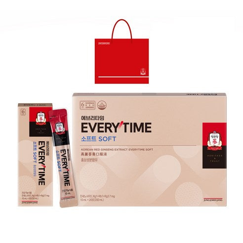 JUNG KWAN JANG Korean Red Ginseng Extract Everytime Soft | 10ml × 20 Sticks | Ginsenosides 7mg per Stick | Korean Health Functional Food