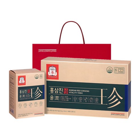 JUNG KWAN JANG Hongsam Jinyun Korean Red Ginseng Tonic | 30 Pouches × 40ml | One-Month Supply | Korean Health Functional Food