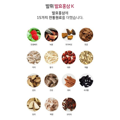 BALHWI Fermented Korean Red Ginseng K by hy (Korea Yakult) | 50ml × 14 Pouches | Lactic Acid Bacteria Fermented Red Ginseng with 12 Herbal Ingredients