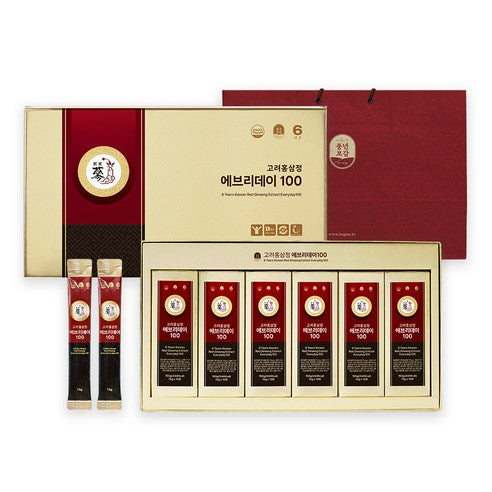 PUNGNYEON BOGAM 6-Year-Old Korean Red Ginseng Extract Everyday 100 Stick Set | 15g × 60 Sticks (900g) | 100% Korean-Grown Red Ginseng