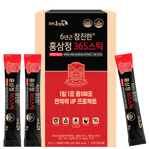 KOREA HONGSAMWON 6-Year-Old Korean Red Ginseng Extract 365 Stick | 10g × 100 Sticks (1kg)