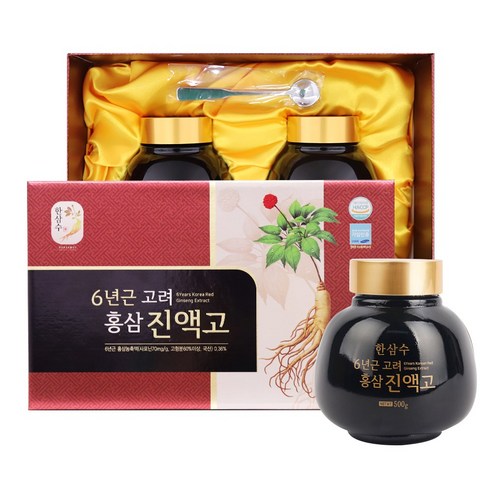 HANSAMSU 6-Year-Old Korean Red Ginseng Extract Paste (Jinaekgo) | 500g × 2 Jars (1kg) | Made in Korea