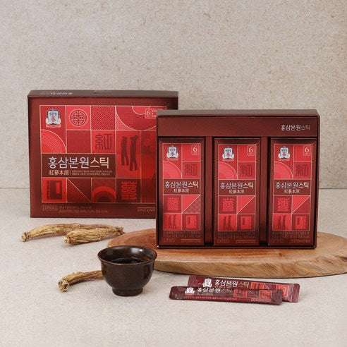 JUNG KWAN JANG Korean Red Ginseng Bonwon Stick Gift Set | 6-Year-Old Korean Red Ginseng | 10g × 30 Sticks | 30-Day Supply