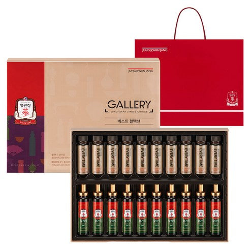 JUNG KWAN JANG Gallery Collection Gift Set | Everytime Shot 20ml × 10 + Vital Tonic (Hwalgiryeok) 20ml × 10 | Korean Red Ginseng Drinks