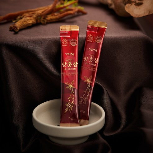 JUNGWONJANG 6-Year-Old Korean Red Ginseng Everyday Stick | 10g × 100 Sticks (1kg) | 100% Korean-Grown Red Ginseng with 10 Botanicals