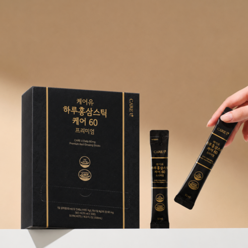 CAREU Care 60 Premium 6-Year-Old Korean Red Ginseng Stick | Ginsenosides 60mg | 50 Servings | Made in Korea