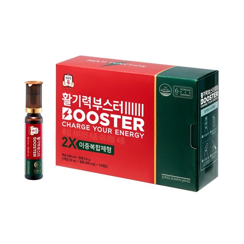JUNG KWAN JANG Vital Tonic Booster | Korean Red Ginseng Liquid 20ml + Tablet 400mg | 14 Servings | Made in Korea