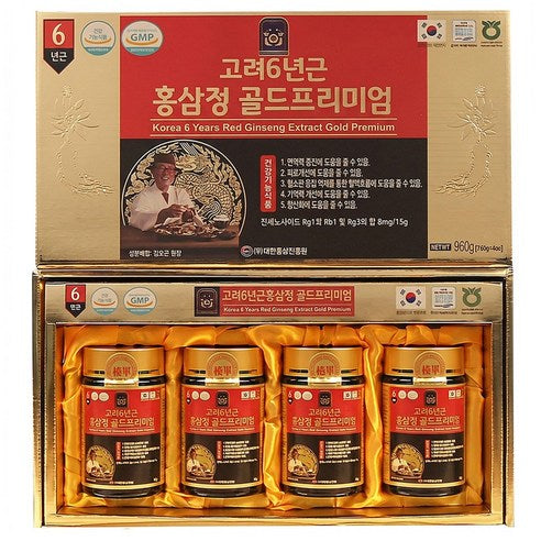 Korean 6-Year-Old Red Ginseng Extract Premium Gold 240g x 4 jars