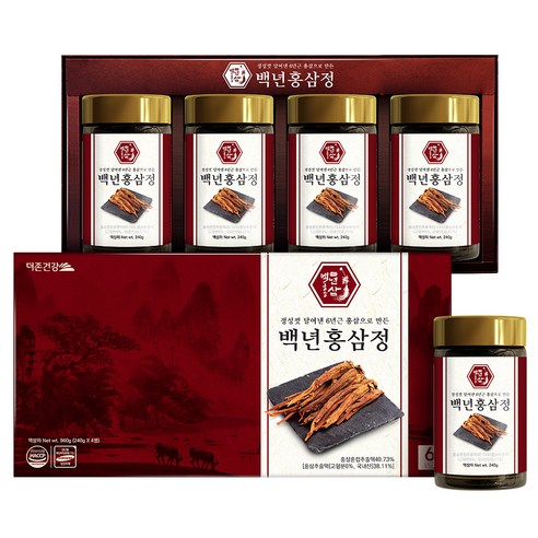 THE ZONE HEALTH Baeknyeon Korean Red Ginseng Extract | 240g × 4 Jars (960g) | Made in Korea