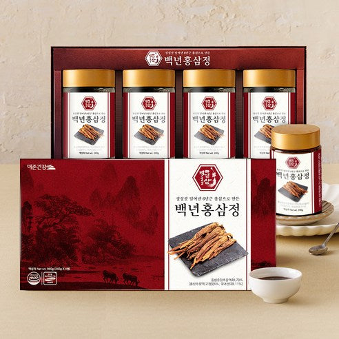 THE ZONE HEALTH Baeknyeon Korean Red Ginseng Extract | 240g × 4 Jars (960g) | Made in Korea