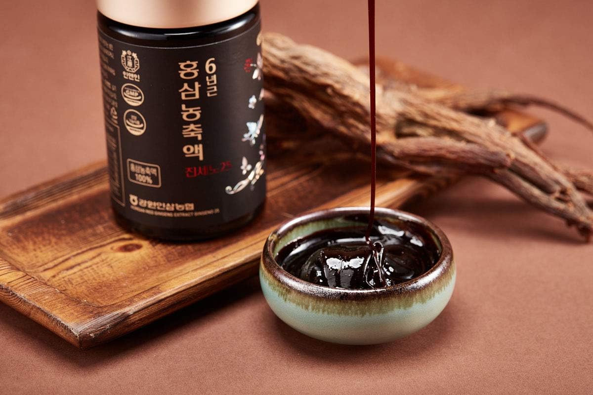 Gangwon Ginseng Cooperative Premium 6-Year-Old Korean Red Ginseng Extract "Jinseno 25" | 240g | 100% 6-Year-Old Red Ginseng Concentrate | Made in Korea