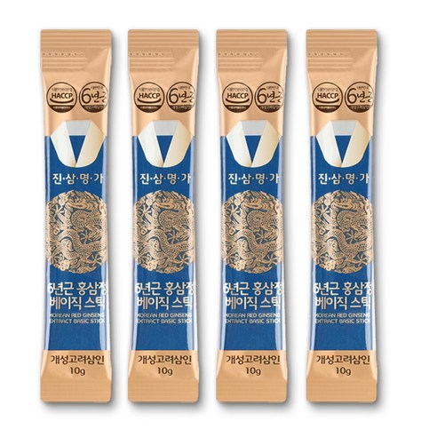KAESONG KORYO SAMIN Jinsam Myeongga 6-Year-Old Korean Red Ginseng Extract Basic Stick | 10g × 100 Sticks (1kg) | Low Sugar | Made in Korea