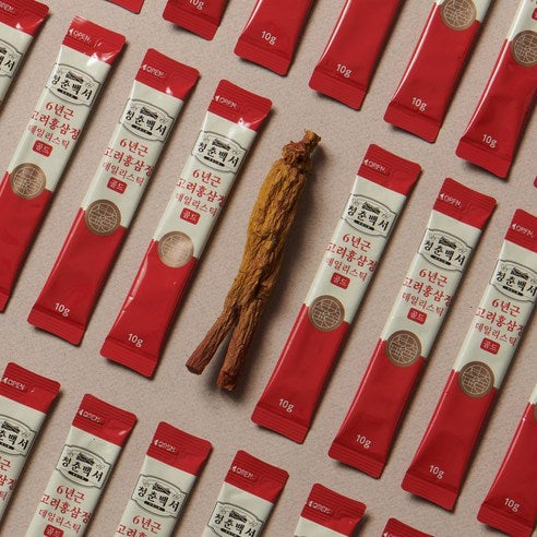 CHEONGCHUNBAEKSEO 6-Year-Old Korean Red Ginseng Daily Stick Gold | 10g × 100 Sticks | With Astragalus, Licorice, Jujube & Reishi | 100-Day Supply