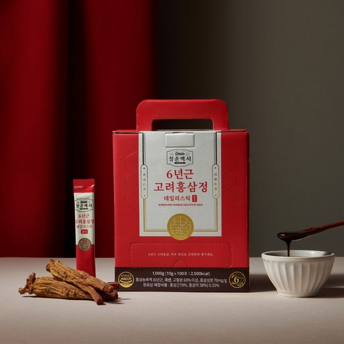 CHEONGCHUNBAEKSEO 6-Year-Old Korean Red Ginseng Daily Stick Gold | 10g × 100 Sticks | With Astragalus, Licorice, Jujube & Reishi | 100-Day Supply