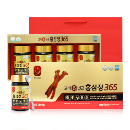 HANSAMSU Korean 6-Year-Old Red Ginseng Extract 365 | 240g × 4 Jars | Registered Health Functional Food | Made in Korea