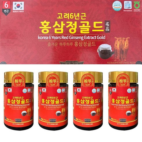 DAEHAN HONGSAM Premium Korean Red Ginseng Extract Gold "Daily 365" | 6-Year-Old Korean Red Ginseng | 240g × 4 Jars (960g) | Made in Korea