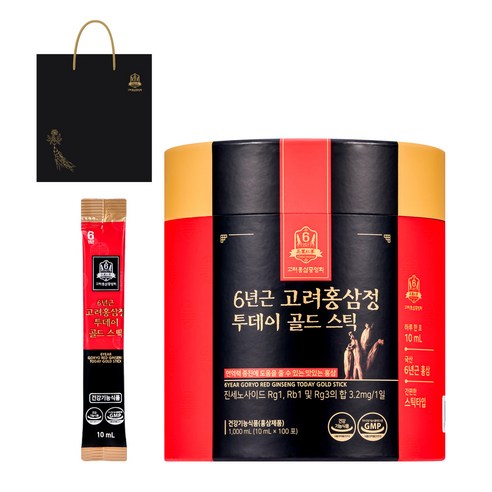 KOREA HONGSAM JUNGANGHOE 6-Year-Old Korean Red Ginseng Extract Today Gold Stick | 10ml × 100 Sticks | 100-Day Supply