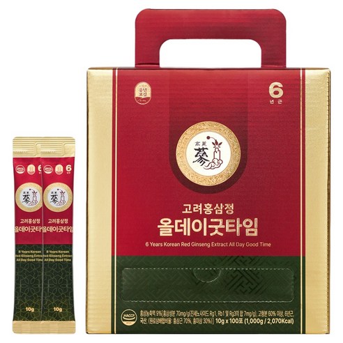 PUNGNYEON BOGAM 6-Year-Old Korean Red Ginseng Extract All Day Good Time Stick | 10g × 100 Sticks (1kg) | Made in Korea