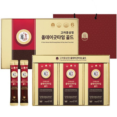 PUNGNYEON BOGAM 6-Year-Old Korean Red Ginseng Extract All Day Good Time Gold Stick Set | 10g × 30 Sticks (300g) | Made in Korea