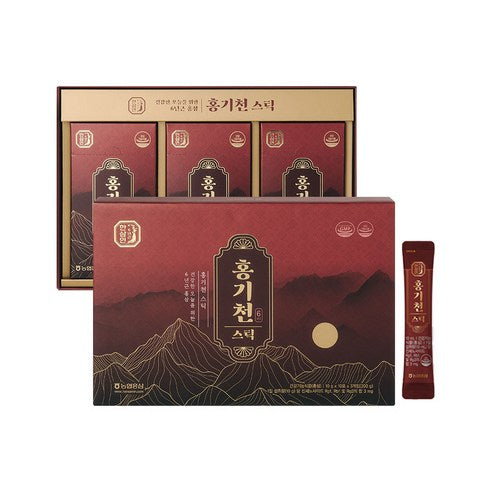 HANSAMIN by NH Hongsam Hongkicheon 6-Year-Old Korean Red Ginseng Stick | 10ml × 30 Sticks × 1 Boxes (30 Sticks) with | Korean Health Functional Food