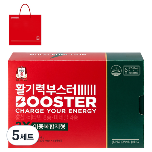 JUNG KWAN JANG Vital Tonic Booster | Korean Red Ginseng Liquid 20ml + Tablet 400mg | 14 Servings | Made in Korea