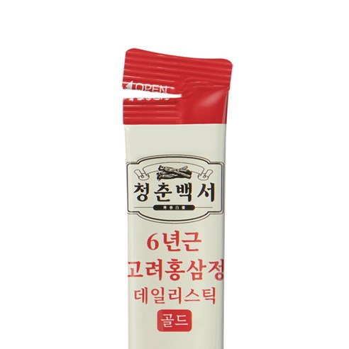 CHEONGCHUNBAEKSEO 6-Year-Old Korean Red Ginseng Daily Stick Gold | 10g × 100 Sticks | With Astragalus, Licorice, Jujube & Reishi | 100-Day Supply