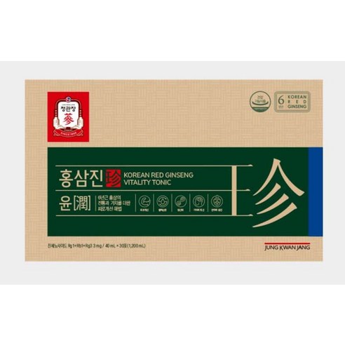 JUNG KWAN JANG Hongsam Jinyun Korean Red Ginseng Tonic | 30 Pouches × 40ml | One-Month Supply | Korean Health Functional Food