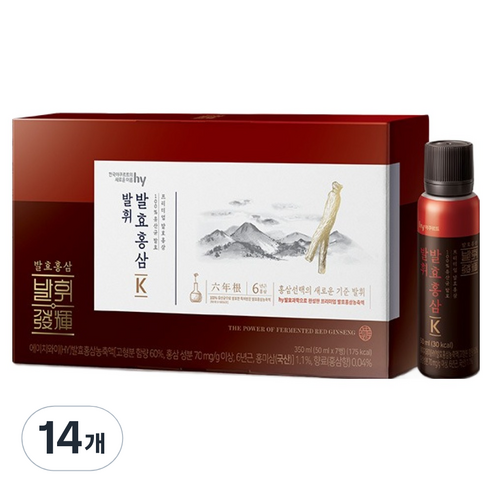 BALHWI Fermented Korean Red Ginseng K by hy (Korea Yakult) | 50ml × 14 Pouches | Lactic Acid Bacteria Fermented Red Ginseng with 12 Herbal Ingredients