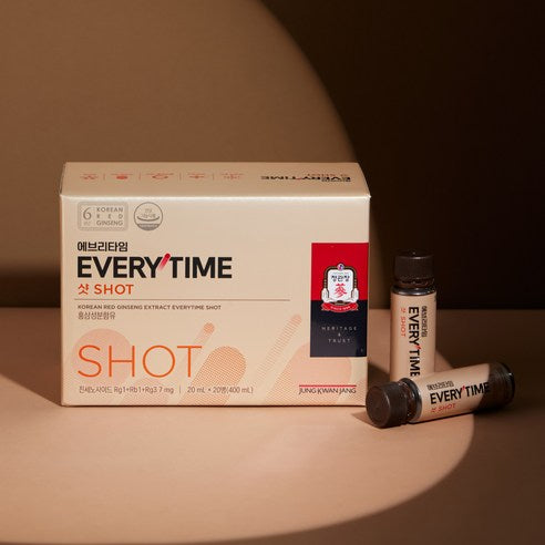 JUNG KWAN JANG Everytime Shot | Korean Red Ginseng Drink | 20ml × 20 Vials | 20-Day Supply