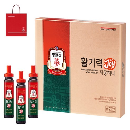 JUNG KWAN JANG Red Ginseng Vital Tonic (Hwalgiryeok) | 20ml × 16 Vials | 6-Year-Old Korean Red Ginseng with Vitamin B Complex, Vitamin C & Taurine