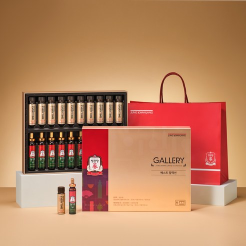 JUNG KWAN JANG Gallery Collection Gift Set | Everytime Shot 20ml × 10 + Vital Tonic (Hwalgiryeok) 20ml × 10 | Korean Red Ginseng Drinks