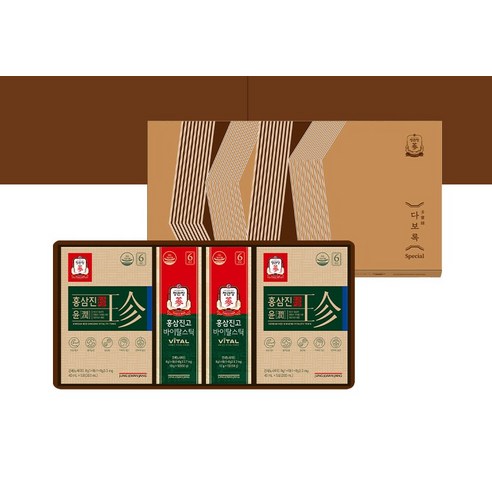 JUNG KWAN JANG Dabolok Special Best Gift Set | Red Ginseng Jinyun 40ml × 10 Pouches + Hongsam Jingo Vital Stick 10g × 20 Sticks