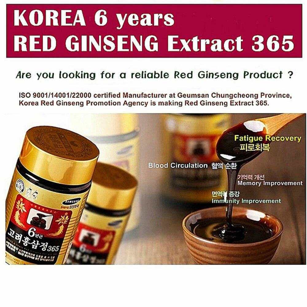 KOREA NO.1 Korean 6 Years Red Ginseng Extract 365, 240g x 4ea Made in korea